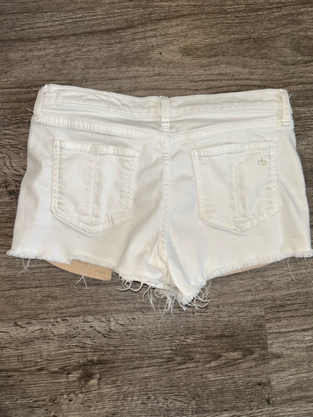 rag & bone JEAN White Distressed Denim Shorts Cut Off High Rise Festival - Picture 6 of 9